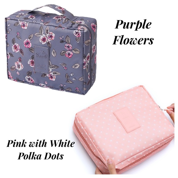 Large Multi Section Zippered Cosmetic Travel Bag - Picture 8 of 10